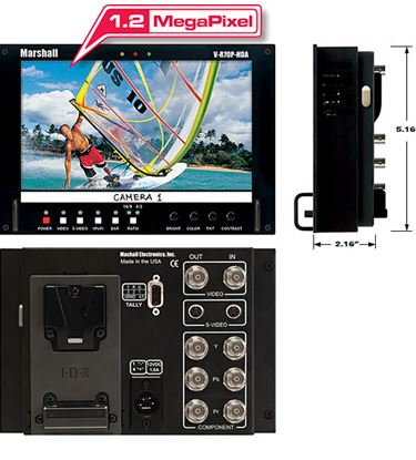 Obrázek V-R70P-HDA HD 7' Wide Screen LCD Monitor with V-Clip Battery Mount