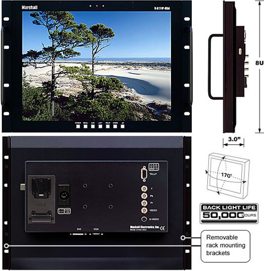 Obrázek V-R171P-HDA 17' LCD Rack Mount Panel with HDA inputs