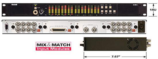 AR-DM1-B 16 Channel Digital Audio Monitor - 1RU Mainframe with Tri-Color LED Bar Graphs