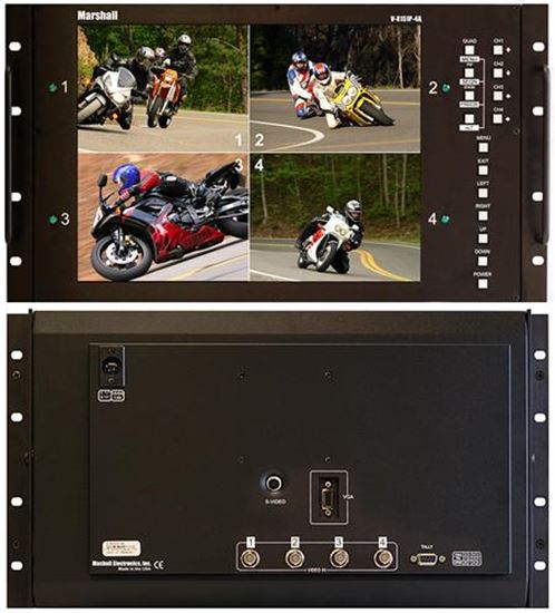 Obrazek V-R151P-4-PAL 15' Rack Mountable LCD Monitor with Quad Splitter & Switcher, PAL format only