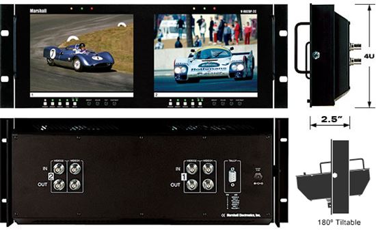 Immagine di V-R82DP-2C Dual 8.4' LCD Rack Mount Panel with 2 Composite Video inputs per panel