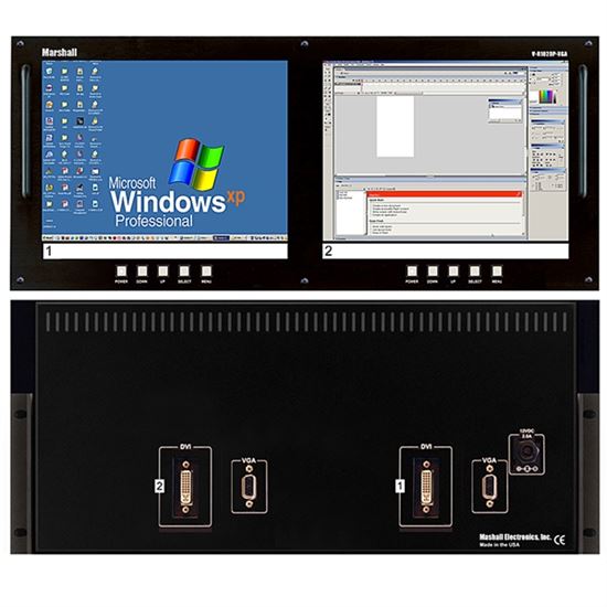 Immagine di V-R102DP-VGA Dual 10.4' VGA/DVI LCD rack mounted monitor